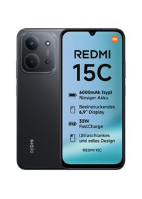 Xiaomi , Smartphone »Redmi 15C 4+128GB« Midnight Black , Midnight Black , 33W FastCharge Unterstützung