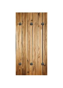 queence, Wandgarderobe &raquo;Paneel Holzleisten Optik&laquo; 1 Stk. tlg. Wandpaneel aus Acrylglas inkl. 6 Edelstahlhaken in schwarz matt, braun, braun, Mit 