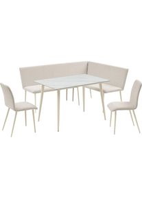 OTTO home , Eckbank »Cassy« pflegeleichter Strukturstoff, Metallgestell, FSC-zertifiziertes Holz , creamfarben