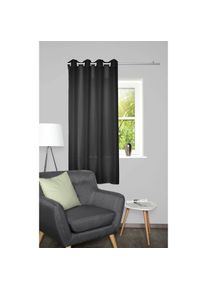Home Basics , Vorhang »BENOGA« Ösen 1 Stk. tlg. Ösenschal, Uni, Dekostruktur , schwarz , Obermaterial: 100% Polyester , 175 cm