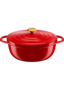 Tefal , Bräter »Air« Aluminiumguss 2 Stk. tlg. 30 x 23 cm, Keramikversiegelung, Kondensationsdeckel, backofenfest , rot