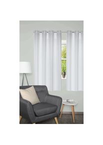 Home Basics , Vorhang »BENOGA 2er SET« Ösen 2 Stk. tlg. SET, Ösenschal, Uni, Dekostruktur , silberfarben , Obermaterial: 100% Polyester , 175 cm