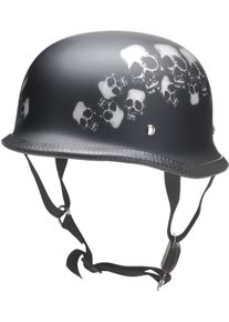 Redbike RK-305 Skull, casco jet , colore: Nero , dimensione: XXL