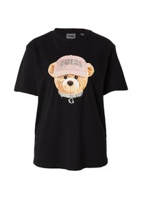 Guess Tricou 'TEDDY BEAR HAT' Femei negru, Mărimea XS