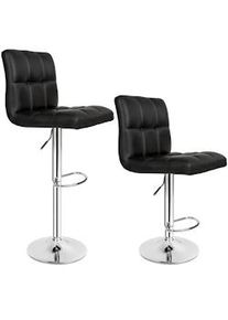 TecTake 2 Sgabelli da bar Tony, in similpelle - nero - 401559