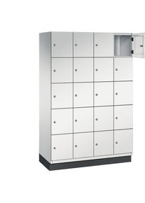 C+P Vijfvoudige locker Cambio, 4 compartimenten, lichtgrijs, plaatstalen deur, b = 1200 mm, 20 vakken