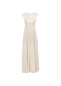 Kraimod, Damen, Kleider, Chiffonkleid mit Satinfutter, Meshoberteil, Spitze und Cut-out-Rücken, Weiss, (34)