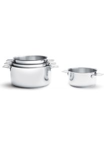 de Buyer Twisty Stielkasserolle Induktion 4er-Set, Pfanne + Kochtopf, Silber