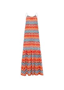 Swing Fashion, Damen, Kleider, Lange bunte Sommerkleid mit Trägern und offenem Rücken, Mehrfarbig, (One Size)