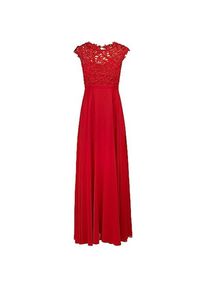 Kraimod, Damen, Kleider, Chiffonkleid mit Satinfutter, Meshoberteil und Cut-out-Rücken, Rot, (34)