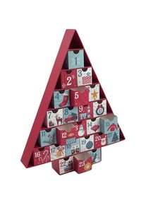 BigBuy Adventskalender 32,5 X 5 X 39 CM Rot Weihnachten Weihnachtsbaum