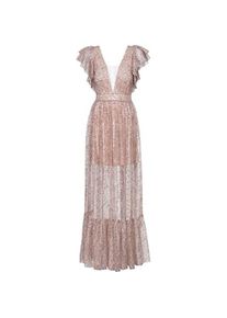 Swing Fashion, Damen, Kleider, Sunset Lange Glitzernde Tule Abendkleid mit Rüschen, Rosa, (XS)