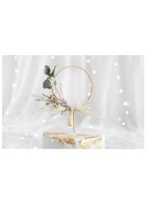 partydeco Wooden cake topper, round, 24.5 cm