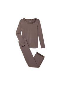Tchibo - Pyjama-Set mit Satin - Damen - Gr. L - braun