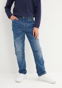 bonprix Slim Fit thermo farmer, flanel béléssel, Tapered, kék, 158