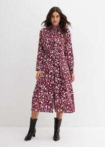 bonprix Sukienka koszulowa z lejącej wiskozy, czerwony, 38