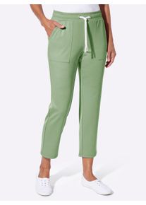 Dames Jerseybroek van vormvast materiaal in eucalyptus ,maat 36, WITT, 76% Polyester, 20% Viscose, 4% Elastan