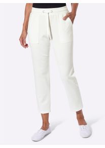 Dames Jerseybroek van vormvast materiaal in ecru ,maat 36, WITT, 76% Polyester, 20% Viscose, 4% Elastan