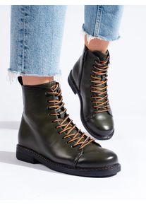 Dámske zelené ploché dizajnérske pracky na podpätku