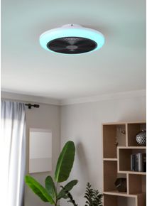 Eglo lights mit Ceiling fan light LED black, white, Remote control, Colour changer