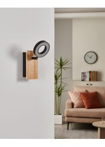 Eglo Leuchten EGLO RIELVES Wandleuchte LED Braun, Schwarz