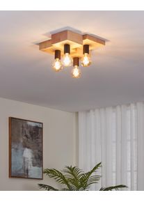 Illuminazione Eglo HALKIN Plafoniera Marrone, Nero, 4-Luci