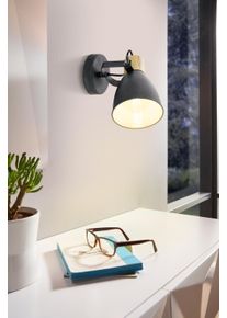 Eglo Leuchten EGLO COSWARTH Wandleuchte Anthrazit, Braun, Opal weiß