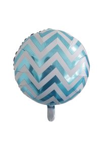 Zigzag foil balloon metallic blue 45cm