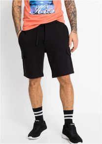 bonprix Bermudy bojówki dresowe, czarny, 44/46 (S)