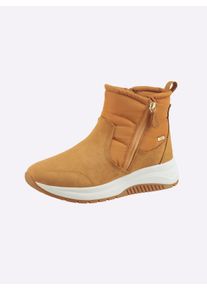 Caprice Damen Stiefelette in ocker ,Gr&ouml;&szlig;e 37, Witt, 60% Veloursleder, 40% Textil