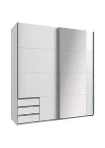 wimex Carryhome Schwebetürenschrank , Weiß , Metall , 5 Fächer , 3 Schubladen , 179x198x64 cm , Made in Germany , Typenauswahl, in verschiedenen Größen erhältlich, in verschiedenen Holzdekoren erhältlich , Schlafzimmer, Komplette Schlafzimmer und Serien, Schlafzimmerserien