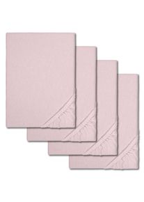 Sábana bajera invierno rosa esponjoso 90 x 190 - 100 x 200 cm en pack de 4