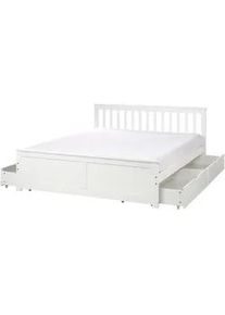 Beliani Bett mit Schubladen 160x200 cm Weiß Olendon , Holz , 160x200 cm , Schlafzimmer, Betten