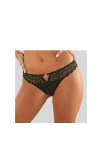 Lascana , String rundherum besetzt mit feinen Kristallsteinen , schwarz , 32/34 , 32/34 , Extravaganter String mit glitzernden Kristallsteinchen