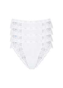 Sloggi , Tai-Slip »Chic« 4er Pack, hoher Beinausschnitt, feminin, Spitzeneinsätze, weich, elastisch , WHITE , 42 , 42 , Taillen-Slip von Sloggi