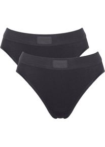 Sloggi , Juegendliche , Tai-Slip »Double Comfort T« 2er Pack, elastischer nahtloser Bund, hoher Beinausschnitt , BLACK , 38 , 38 , Damen-Slip von...