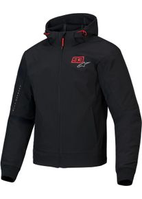 Alpinestars MM93 Radium Tech Hoodie, textile jacket , color: Black/Red , size: M