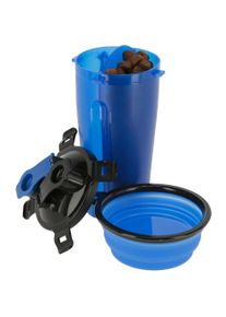 Kerbl Futter- und Wasserbeh&auml;lter 2x350ml, inkl. Reisenapf, blau (35 cl), Futternapf