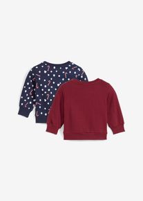 Baby-sweatshirt med julemotiv (2-pack), rød, størrelse 56/62, bonprix