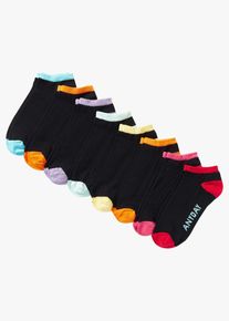 Sneakerssokker med &oslash;kologisk bomull og ukedager (8-pack), svart, st&oslash;rrelse 35-38, bonprix