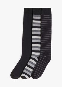 Calzettoni termici con interno in spugna morbida e cotone biologico (pacco da 3 paia), Nero, Taglia 43-46, bonprix