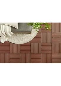 Ambia Garden Terrassenfliese , Braun , Kunststoff , 30x2x30 cm , Fsc, Bsci, DIN EN ISO 14001, DIN EN ISO 9001 , witterungsbeständig, riss- und splitterfrei , Teppiche und Böden, Terrassenböden & Balkonböden, Terrassenfliesen