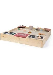 Muddy Buddy Sandkasten , Naturfarben, Rosa , Holz , Zypresse , massiv , 125x20x135 cm , EN 71 , Freizeit & Co, Gartenspielzeug, Sandspielzeug
