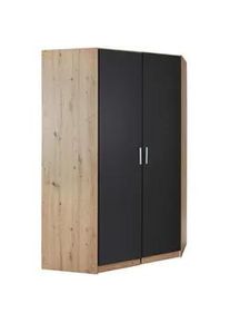 Carryhome Eckkleiderschrank , Dunkelgrau, Eiche Artisan , Kunststoff , 9 Fächer , 117x197x117 cm , Blauer Engel, Goldenes M, Made in Germany , Typenauswahl, umfangreiches Zubehör erhältlich, in verschiedenen Größen erhältlich, in verschiedenen Holzdekoren erhältlich , Schlafzimmer, Kleiderschränke, Eckschränke