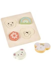 My Baby Lou Puzzle , Blau, Braun, Creme, Grün, Naturfarben, Rot, Weiß , Holzwerkstoff , Sperrholz , 14.9x1.6x14.9 cm , EN 71 , Spielzeug, Puzzle