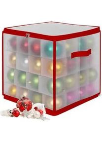 Relaxdays Weihnachtskugel-Aufbewahrungsbox , Transparent , Kunststoff, Wellpappe, Textil , 36x18x36 cm , Dekoration, Weihnachtsdekoration, Christbaumschmuck, Christbaumkugeln
