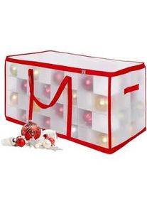 Relaxdays Weihnachtskugel-Aufbewahrungsbox , Transparent , Kunststoff, Wellpappe, Textil , 73x37x36 cm , Dekoration, Weihnachtsdekoration, Christbaumschmuck, Christbaumkugeln