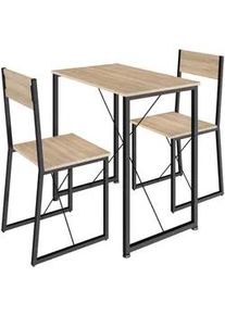 TecTake Sitzgruppe Margate,mit höhenverstellbaren Kunststofffüßen,Industrial Holz hell, Eiche Sonoma , Naturfarben , Holzwerkstoff , Quadratisch , 80x90x138 cm , Esszimmer, Bänke, Tisch- & Eckbankgruppen