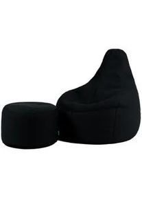 I.C.O.N. icon Sitzsack mit Hocker Techmesh Gaming , Schwarz , Textil , 170 L , 90x73x84 cm , Hergestellt in Deutschland, Oeko-Tex® Standard 100 , Wohnzimmer, Hocker, Sitzsäcke, XXL Sitzsäcke