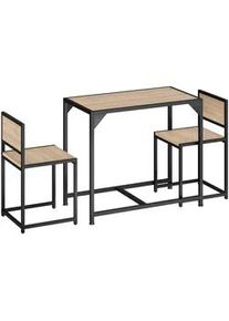 TecTake Sitzgruppe Milton,mit höhenverstellbaren Kunststofffüßen,Industrial Holz hell, Eiche Sonoma , Naturfarben , Holzwerkstoff , Rechteckig , 48x77x91 cm , Esszimmer, Bänke, Tisch- & Eckbankgruppen